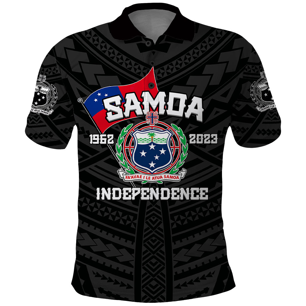 Samoa Independence Polo Shirt 2023 Black Style LT6 Black - Polynesian Pride