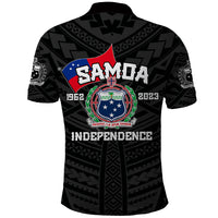 Samoa Independence Polo Shirt 2023 Black Style LT6 - Polynesian Pride