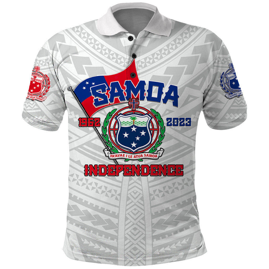 Samoa Independence Polo Shirt 2023 White Style LT6 White - Polynesian Pride