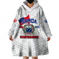Samoa Independence Wearable Blanket Hoodie 2023 White Style LT6 - Polynesian Pride