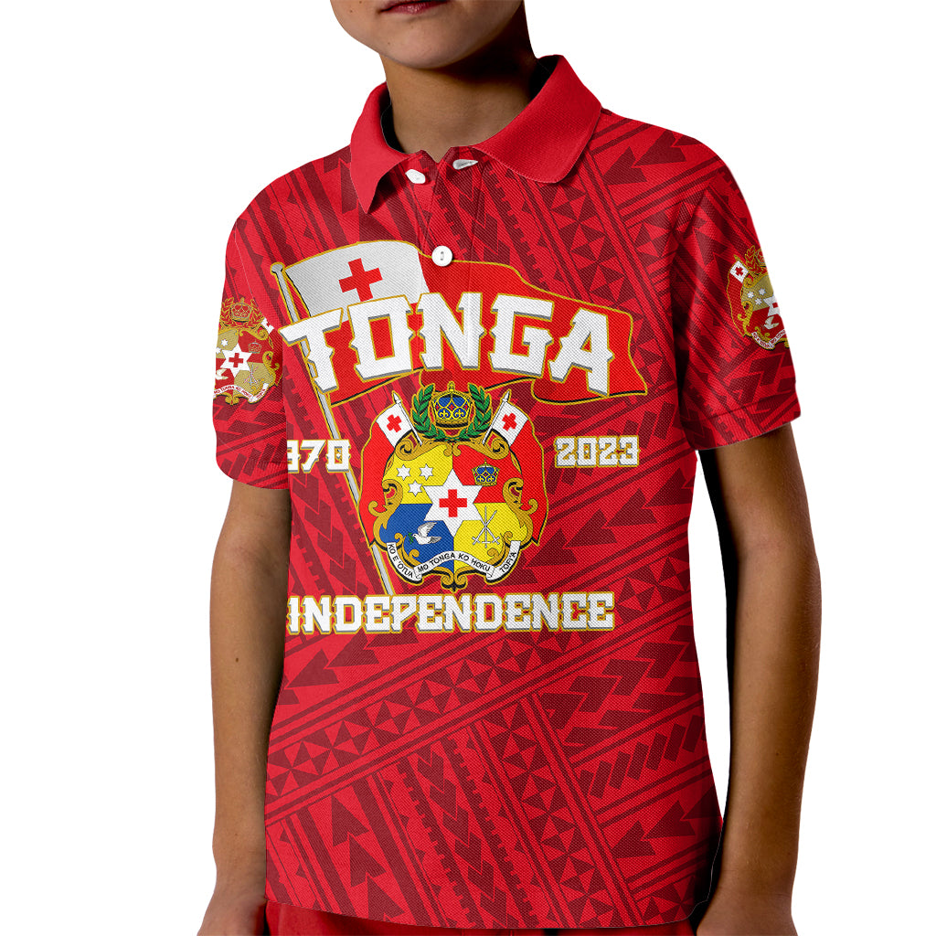 Tonga Independence Kid Polo Shirt 2023 Red Style LT6 Kid Red - Polynesian Pride