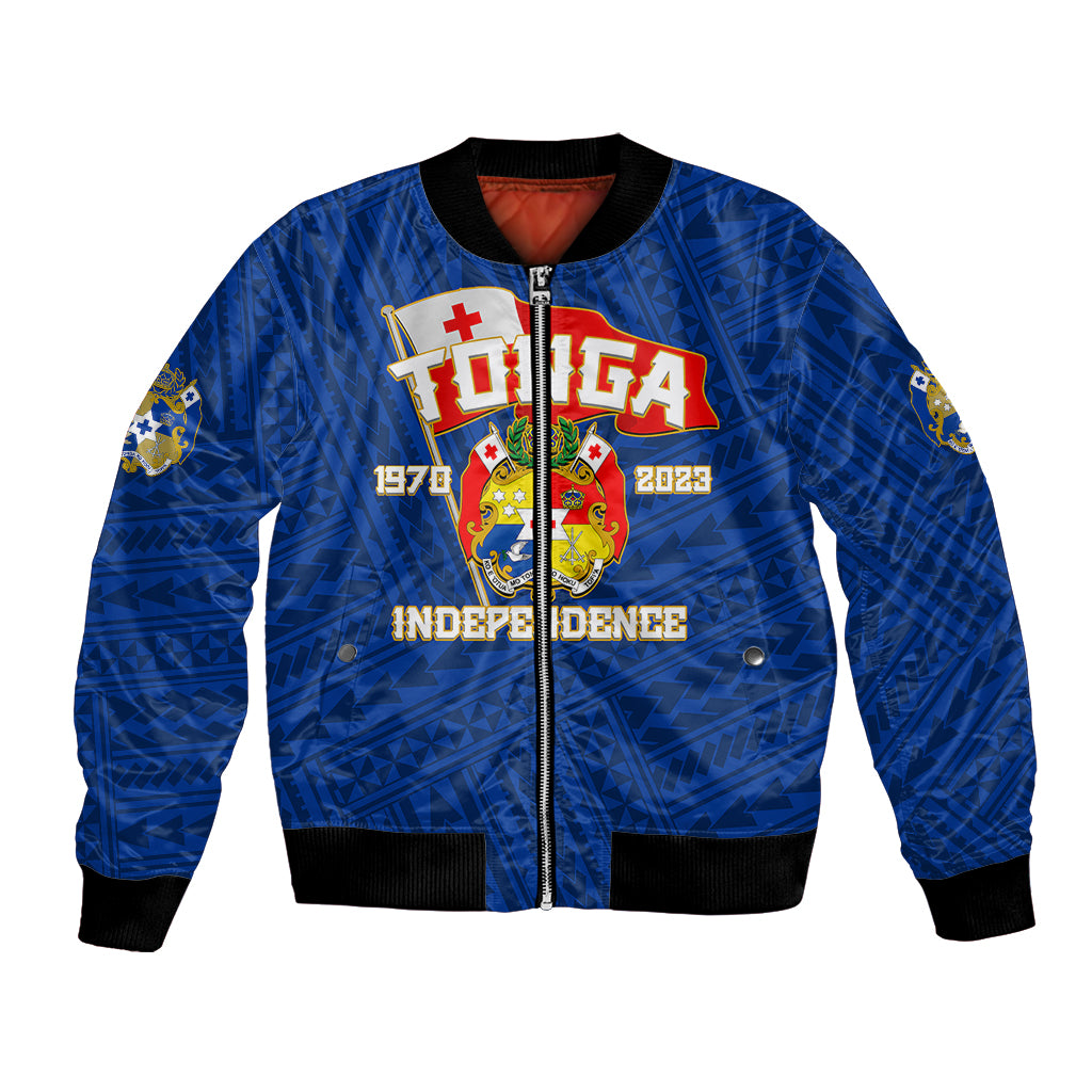 Tonga Independence Bomber Jacket 2023 Blue Style LT6 Unisex Blue - Polynesian Pride