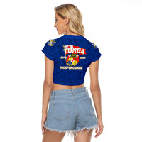 Tonga Independence Raglan Cropped T Shirt 2023 Blue Style LT6 - Polynesian Pride