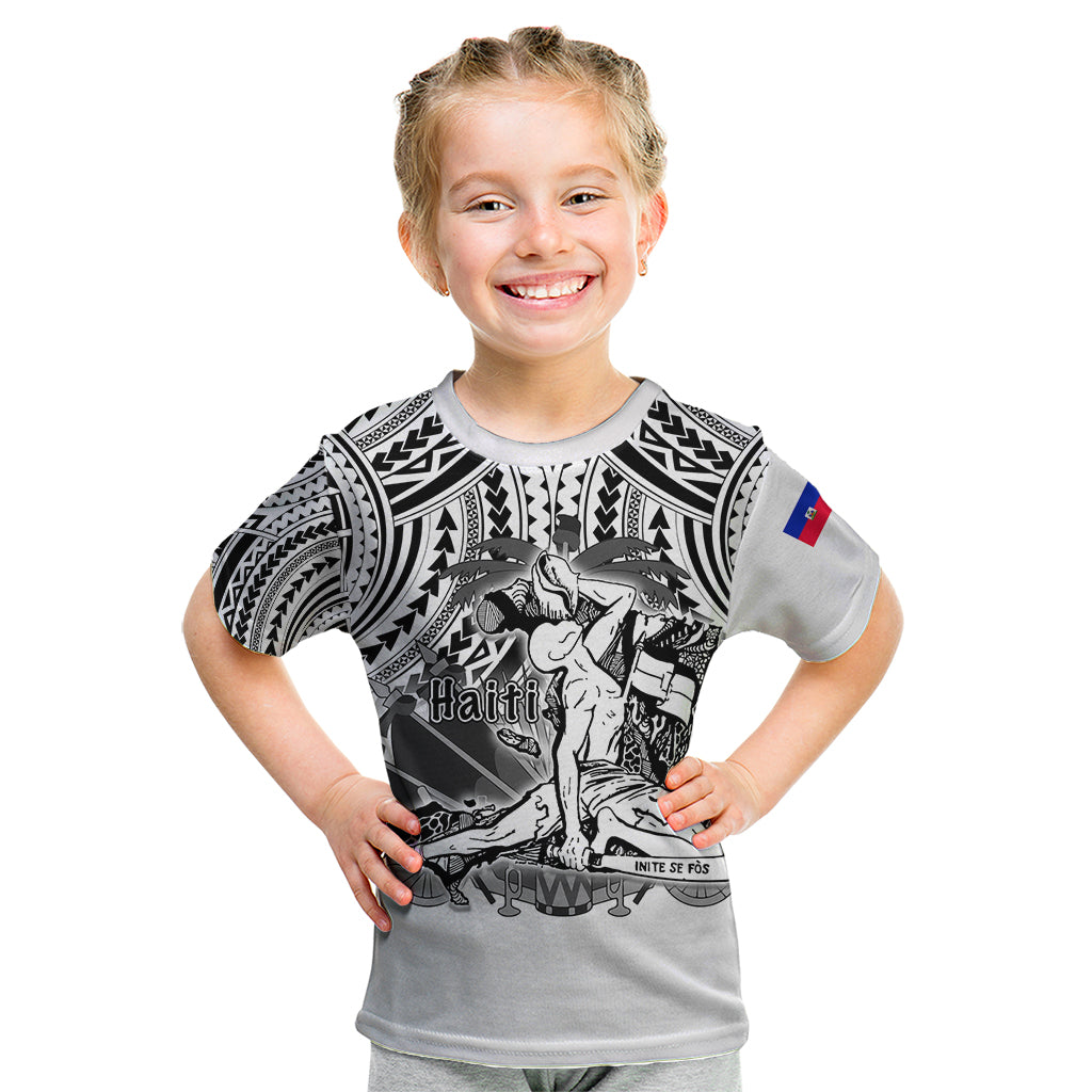 (Custom Personalised) Haiti Kid T Shirt Polynesian Neg Maron White Style LT6 Youth XL Size14 - Polynesian Pride