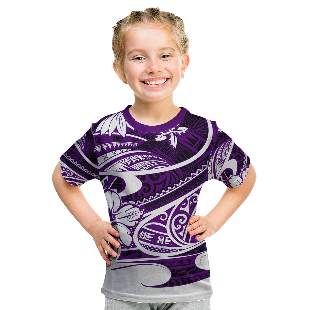 Polynesian Tribal Kid T Shirt Purple LT6 Purple - Polynesian Pride