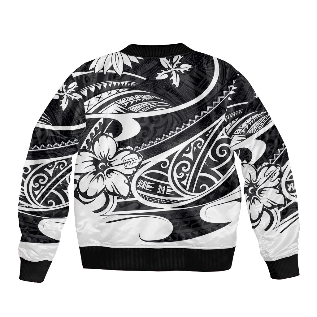 Polynesian Tribal Bomber Jacket Black LT6 - Polynesian Pride