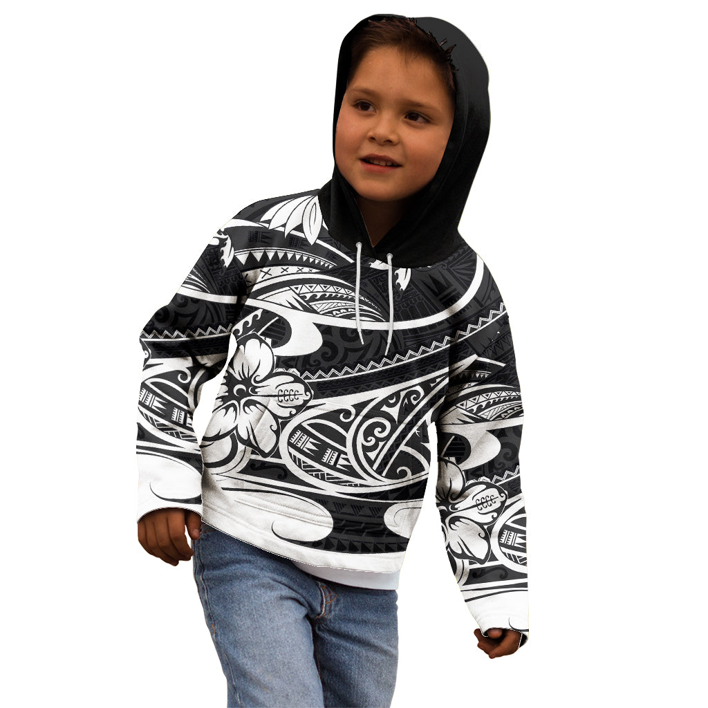 Polynesian Tribal Kid Hoodie Black LT6 - Polynesian Pride