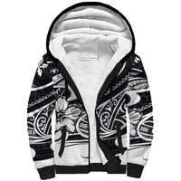 Polynesian Tribal Sherpa Hoodie Black LT6 Unisex Black - Polynesian Pride