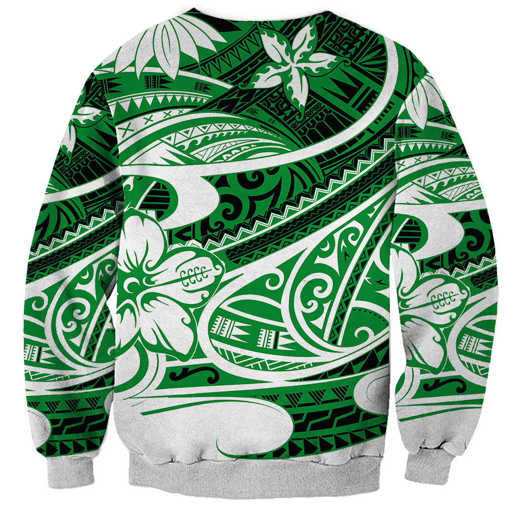 Polynesian Tribal Sweatshirt Green LT6 - Polynesian Pride