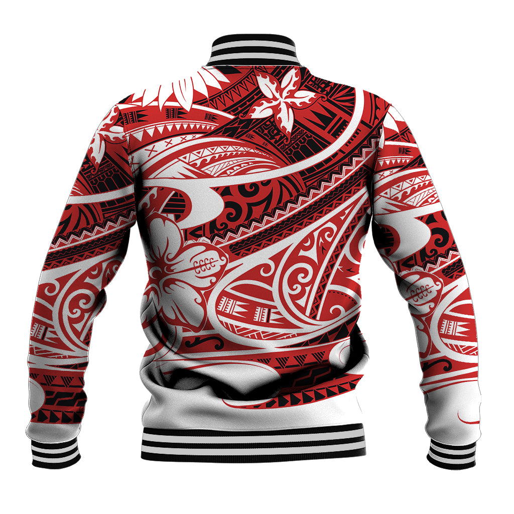 Polynesian Tribal Baseball Jacket Red LT6 - Polynesian Pride