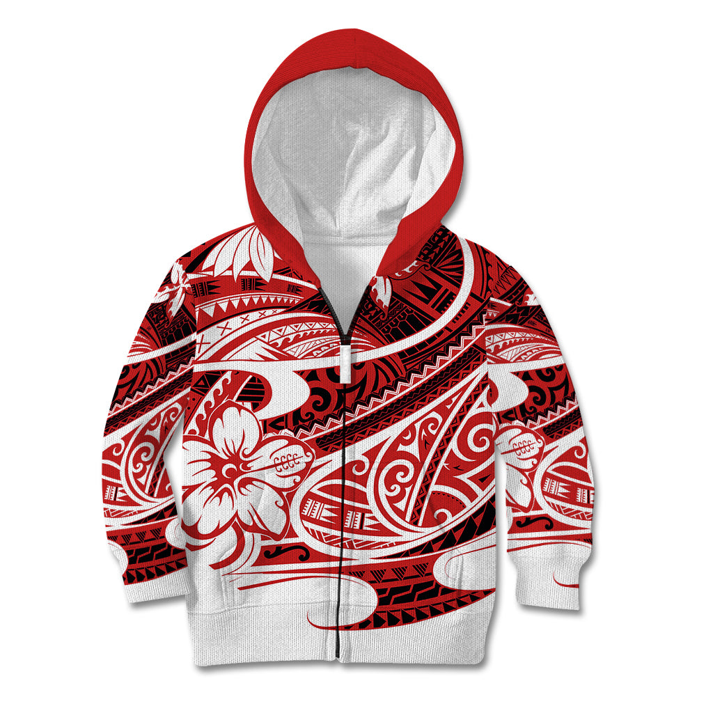 Polynesian Tribal Kid Hoodie Red LT6 - Polynesian Pride