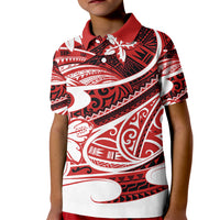 Polynesian Tribal Kid Polo Shirt Red LT6 Kid Red - Polynesian Pride