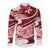 Polynesian Tribal Long Sleeve Button Shirt Red LT6 Unisex Red - Polynesian Pride