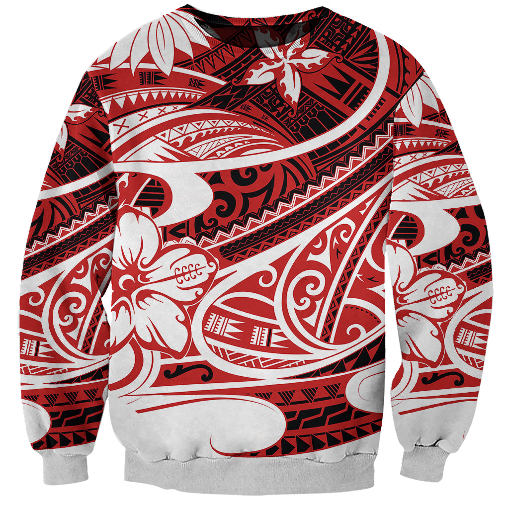 Polynesian Tribal Sweatshirt Red LT6 Unisex Red - Polynesian Pride