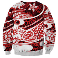 Polynesian Tribal Sweatshirt Red LT6 - Polynesian Pride