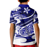 Polynesian Tribal Kid Polo Shirt Blue LT6 - Polynesian Pride