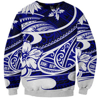 Polynesian Tribal Sweatshirt Blue LT6 Unisex Blue - Polynesian Pride