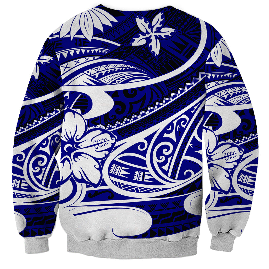 Polynesian Tribal Sweatshirt Blue LT6 - Polynesian Pride