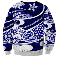 Polynesian Tribal Sweatshirt Blue LT6 - Polynesian Pride