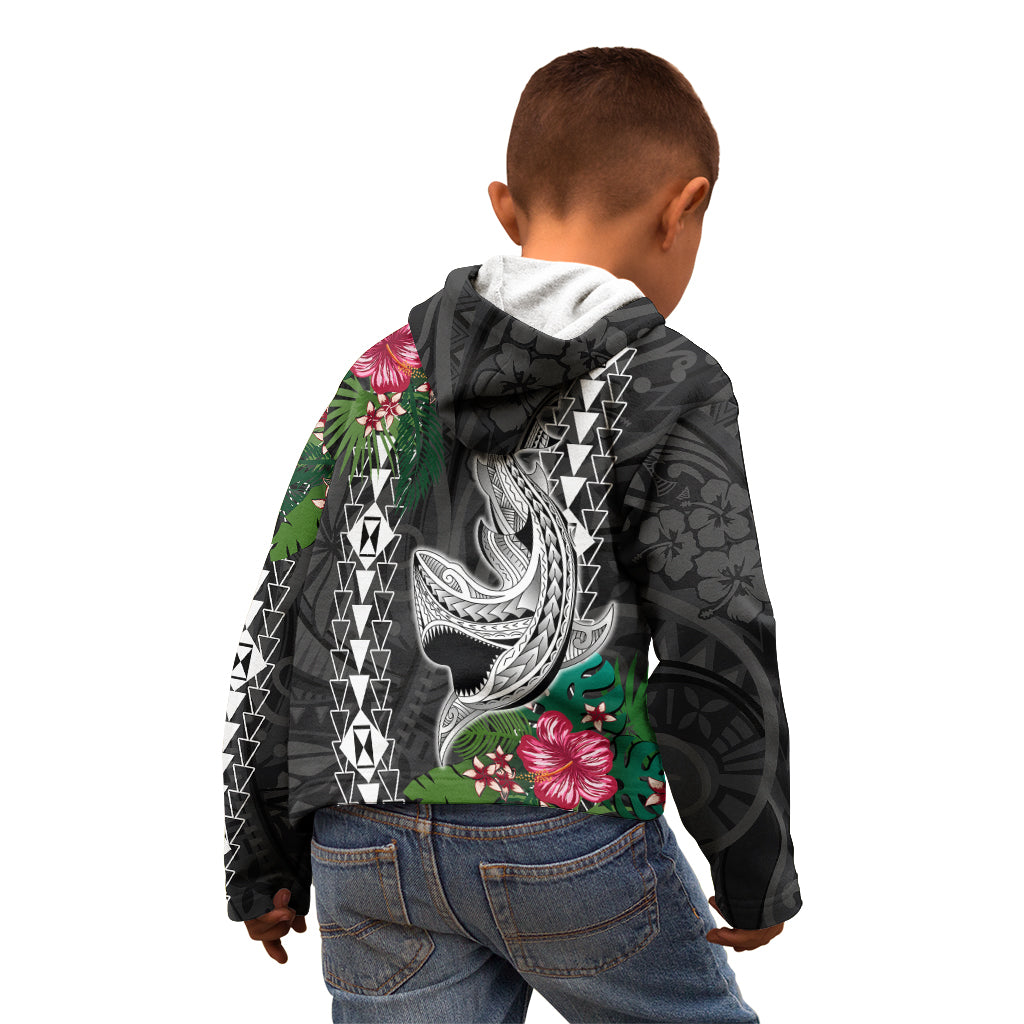 Hawaii Kakau Kid Hoodie Mix Sharks Polynesian Hibiscus LT6 - Polynesian Pride