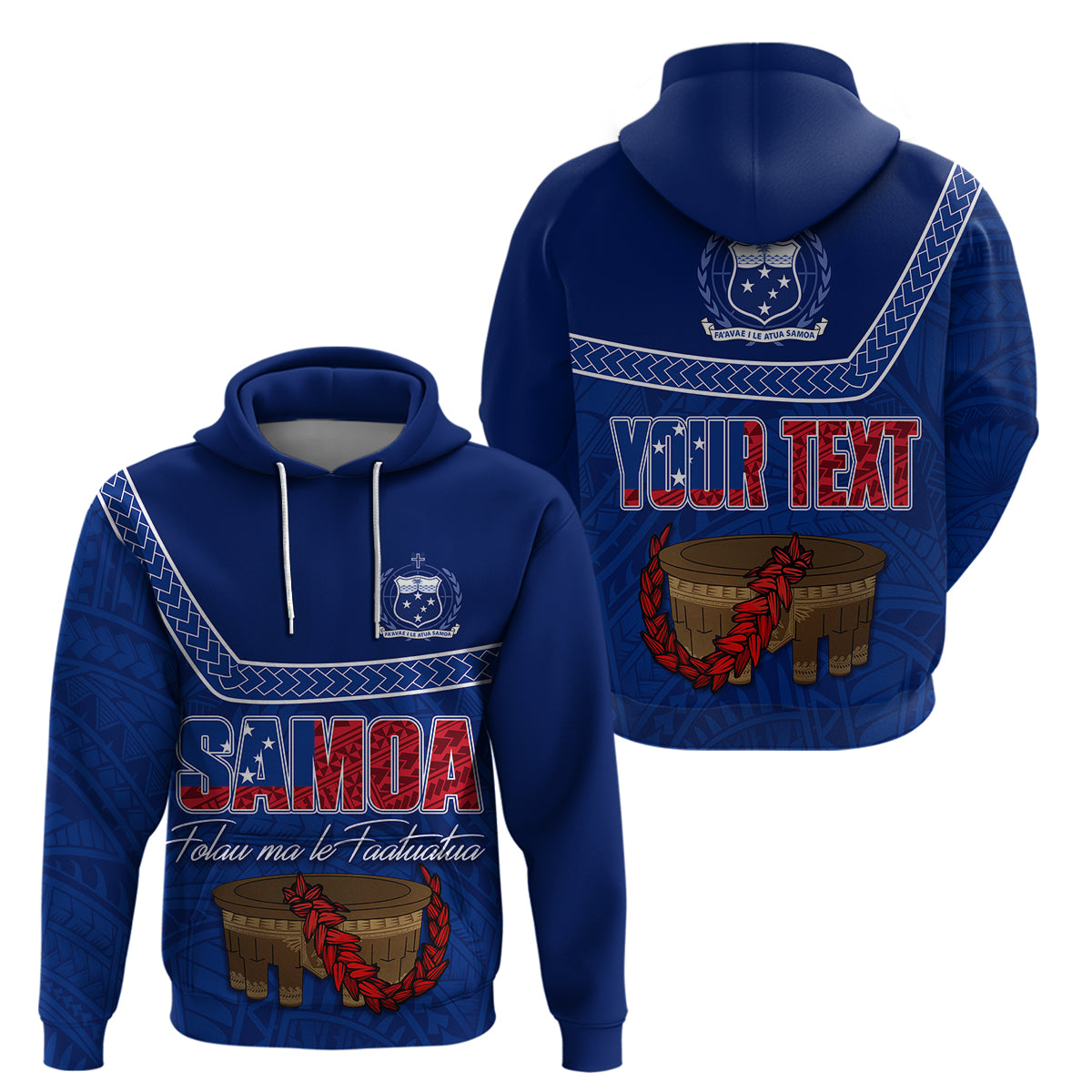 Custom Samoa Independence Day Hoodie Kava and Ula Fala Sail With Faith LT7 Pullover Hoodie Blue - Polynesian Pride