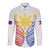 Personalised Philippines Independence Day Long Sleeve Button Shirt Tribal Sun and Stars Ver 01 LT7 Unisex White - Polynesian Pride