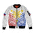 Personalised Philippines Independence Day Sleeve Zip Bomber Jacket Tribal Sun and Stars Ver 01 LT7 Unisex White - Polynesian Pride