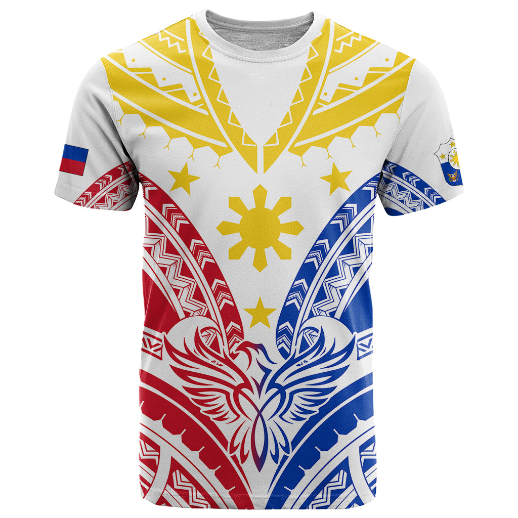 Custom Philippines Independence Day T Shirt Tribal Sun and Stars Ver 02 LT7 White - Polynesian Pride