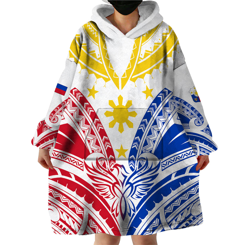 Personalised Philippines Independence Day Wearable Blanket Hoodie Tribal Sun and Stars Ver 02 LT7 - Polynesian Pride
