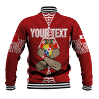 Personalised Tonga Rugby Baseball Jacket Mate Ma'a Tonga Independence Day LT7 - Polynesian Pride