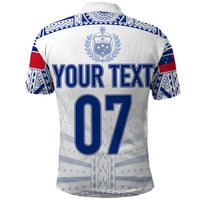 Custom Samoa Rugby Polo Shirt Manu Samoa Gradient White LT7 - Polynesian Pride