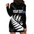 Personalised New Zealand Football Ferns Hoodie Dress Women's World Cup 2023 Sporty Vibes LT7 - Polynesian Pride