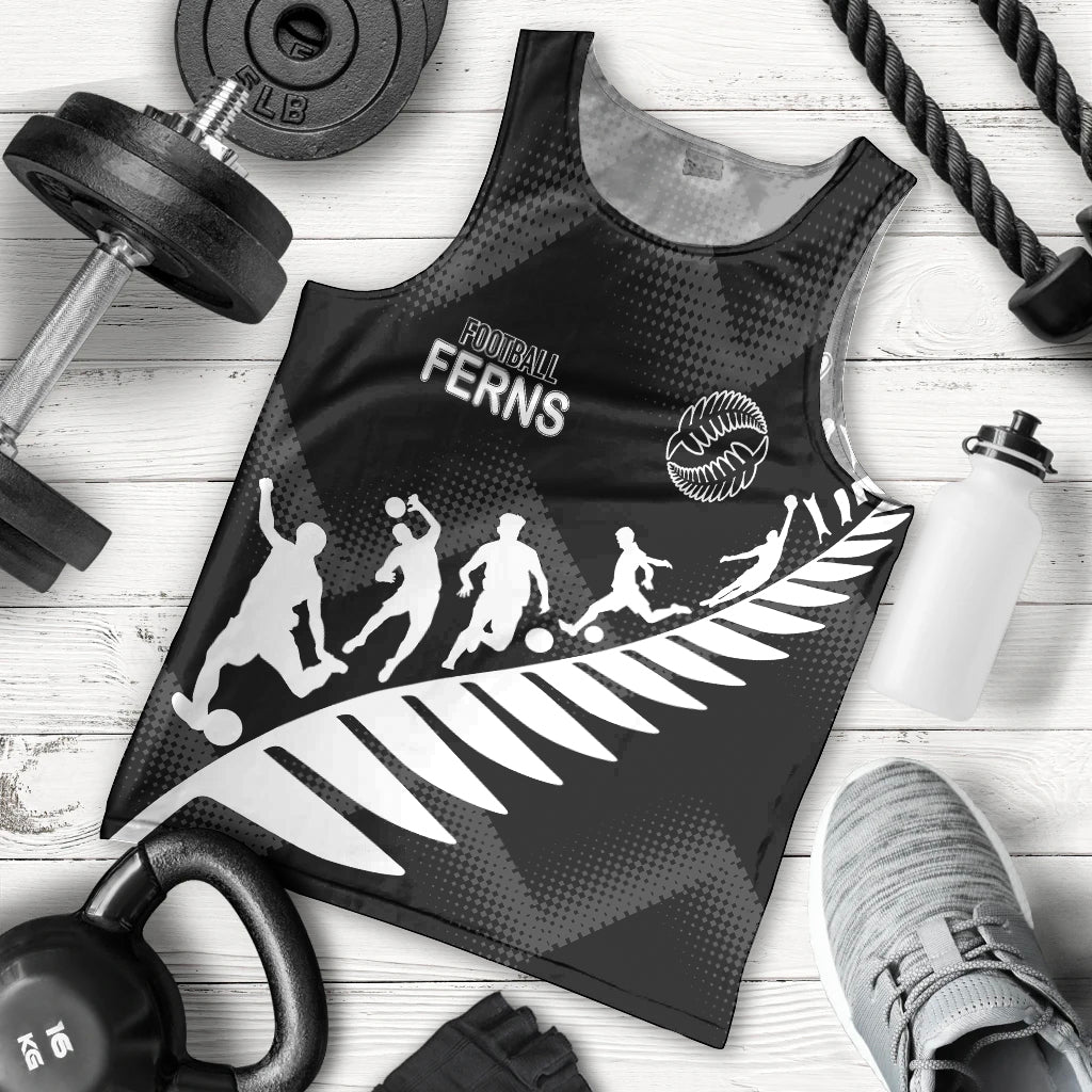 Personalised New Zealand Football Ferns Men Tank Top Women's World Cup 2023 Sporty Vibes LT7 Black - Polynesian Pride