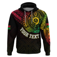 Custom Vanuatu Hoodie Turtle Chest Tattoo Flag Color LT7 - Polynesian Pride