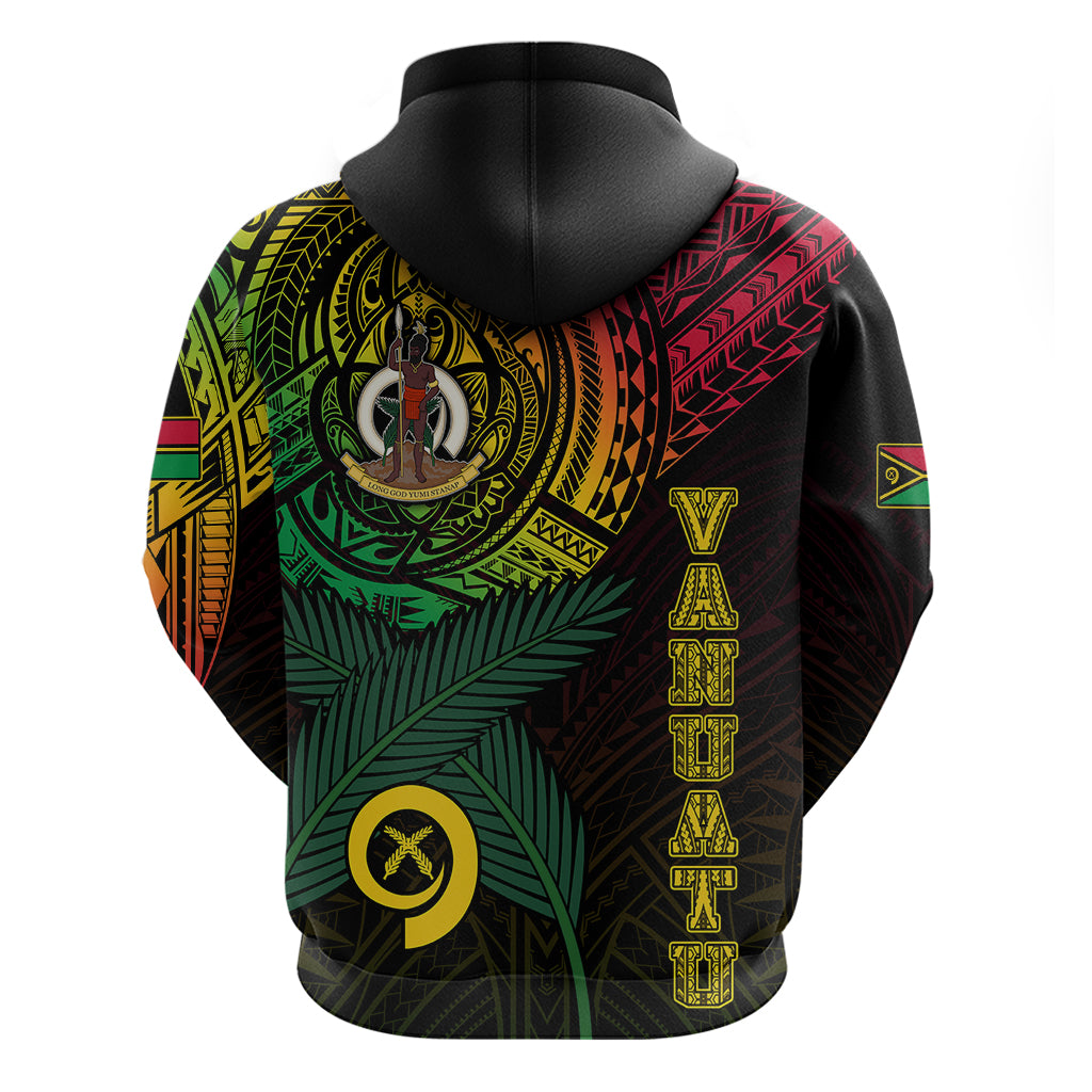 Custom Vanuatu Hoodie Turtle Chest Tattoo Flag Color LT7 - Polynesian Pride
