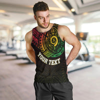 Personalised Vanuatu Men Tank Top Turtle Chest Tattoo Flag Color LT7 - Polynesian Pride