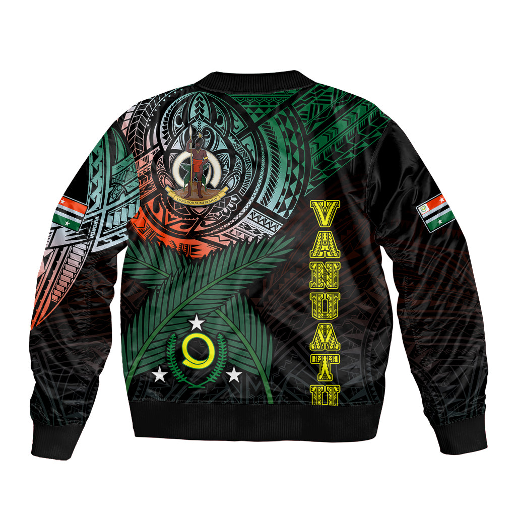 Personalised Vanuatu Bomber Jacket Turtle Chest Tattoo Flag Color - Penama LT7 - Polynesian Pride