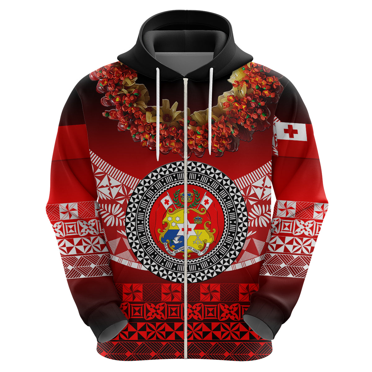 Custom Tonga Hoodie Emancipation Day Fancy Kahoa Heilala Flower Gradient LT8 - Polynesian Pride