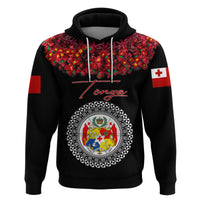 Custom Tonga Hoodie Emancipation Day Unique Kahoa Heilala Flower Black LT8 - Polynesian Pride