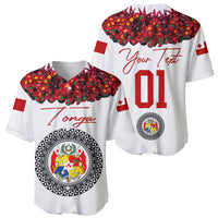 (Custom Personalised) Tonga Emancipation Day Baseball Jersey Independence Day - Unique Kahoa Heilala Flower - White LT8 White - Polynesian Pride