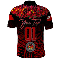 Custom Tonga Emancipation Day Polo Shirt Independence Day Kupesi Kahoa Heilala Flower Black LT8 - Polynesian Pride