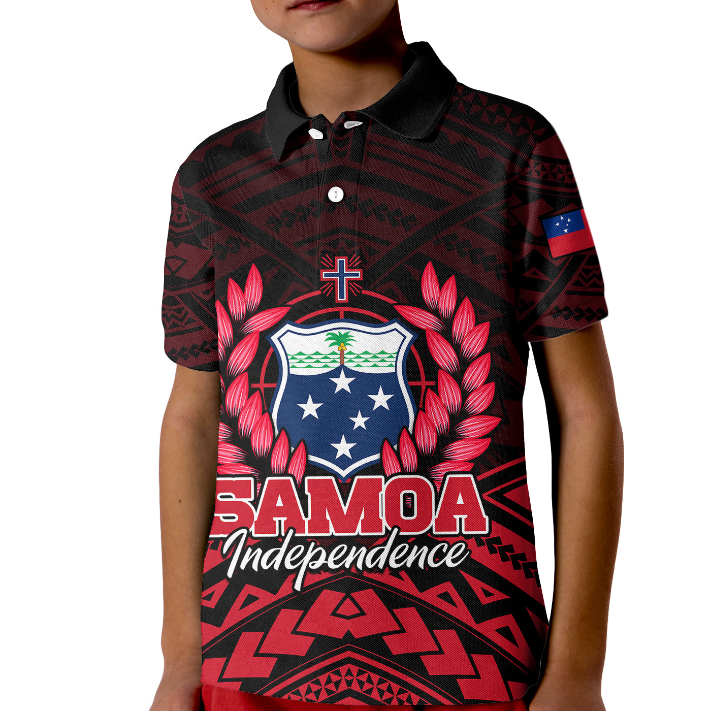 (Custom Personalised) Samoa Independence Day Kid Polo Shirt Ulafa Polynesian Unique Red No2 LT9 Kid Red - Polynesian Pride