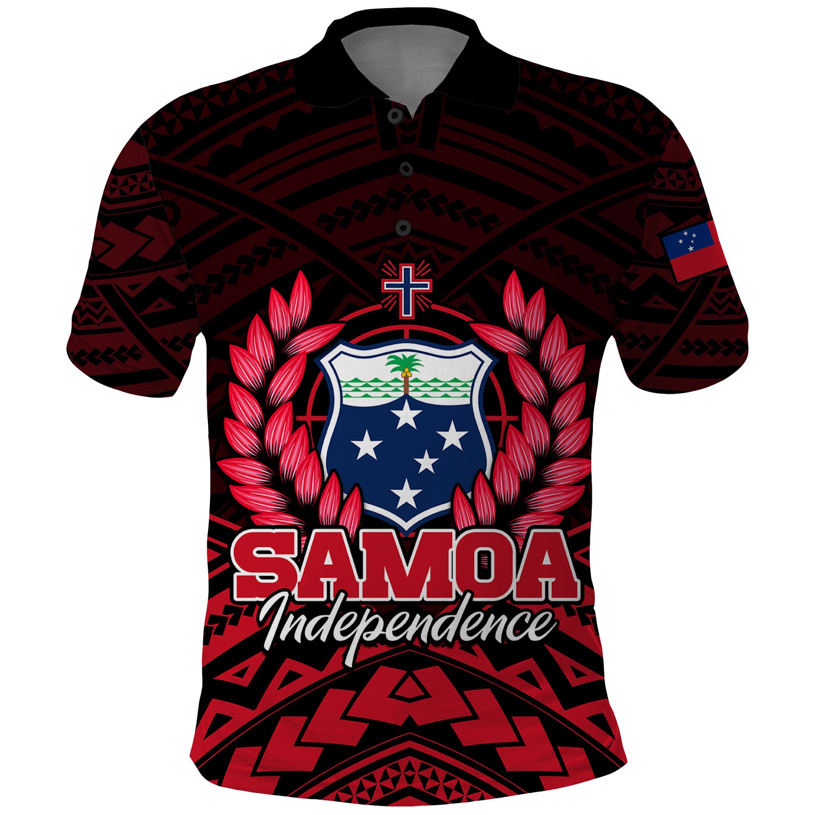 Custom Samoa Independence Day Polo Shirt Ulafa Polynesian Unique Red No2 LT9 Red - Polynesian Pride