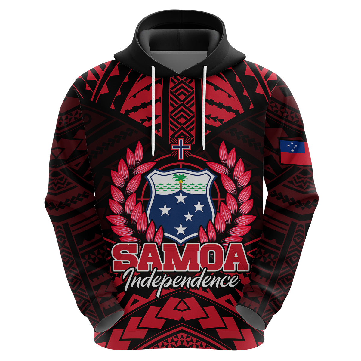Custom Samoa Independence Day Hoodie Ulafa Polynesian Unique Red No3 LT9 Zip Hoodie Red - Polynesian Pride