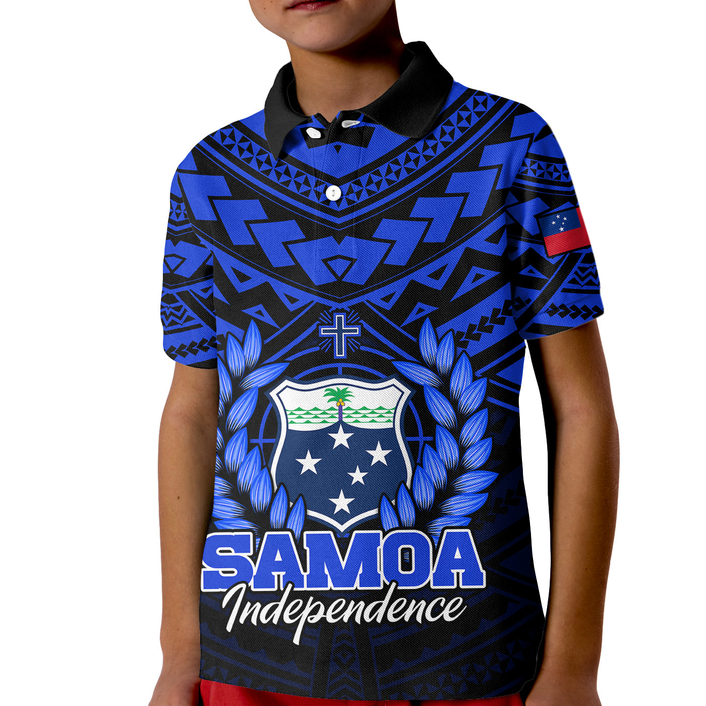 (Custom Personalised) Samoa Independence Day Kid Polo Shirt Ulafa Polynesian Unique Blue No1 LT9 Kid Blue - Polynesian Pride