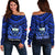 (Custom Personalised) Samoa Independence Day Off Shoulder Sweater Ulafa Polynesian Unique Blue No1 LT9 Women Blue - Polynesian Pride