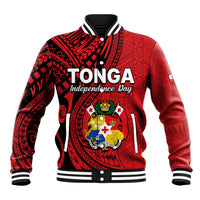 Tonga Independence Anniversary Baseball Jacket Tongan Tribal Pattern Unique Version LT9 Unisex Red - Polynesian Pride