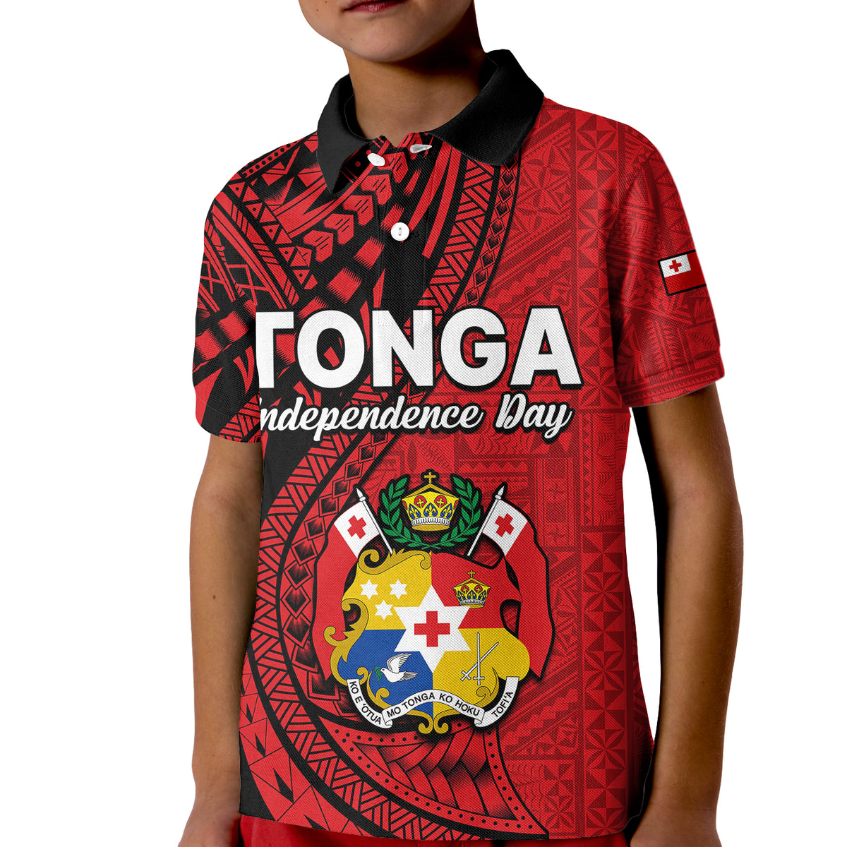 Tonga Independence Anniversary Kid Polo Shirt Tongan Tribal Pattern Unique Version LT9 Kid Red - Polynesian Pride