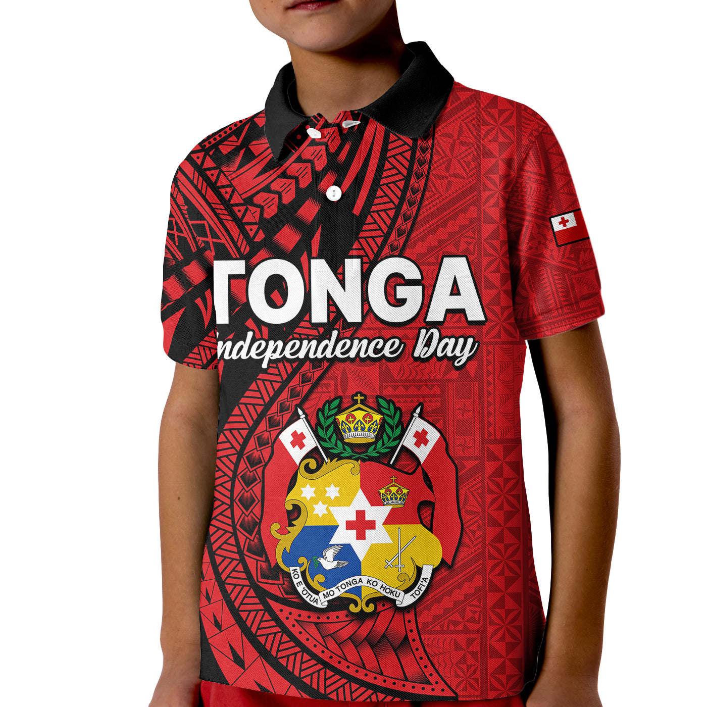 Tonga Independence Anniversary Kid Polo Shirt Tongan Tribal Pattern Unique Version LT9 Kid Red - Polynesian Pride