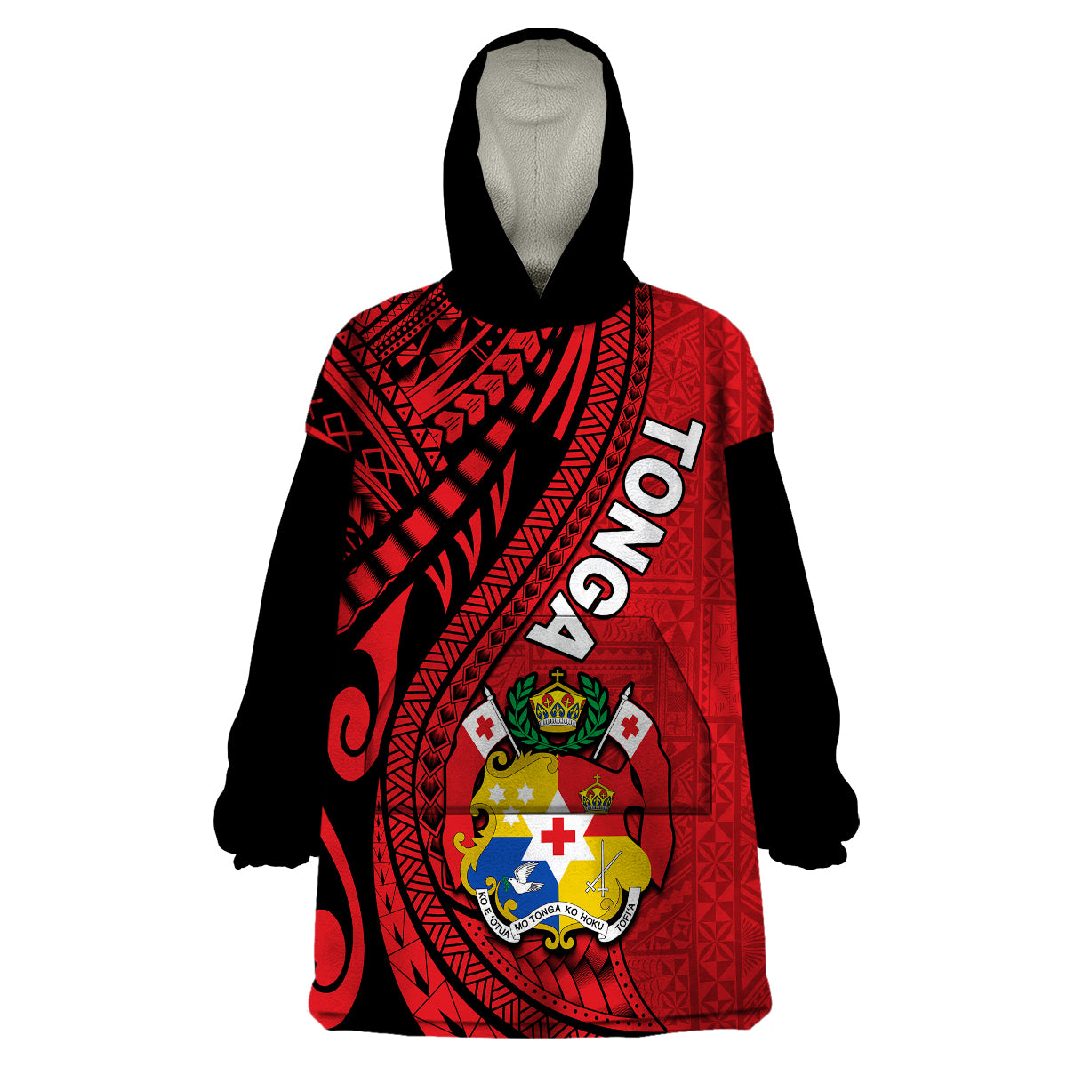 Polynesian Tonga Wearable Blanket Hoodie Tribal Pattern Unique Version LT9 Unisex One Size - Polynesian Pride